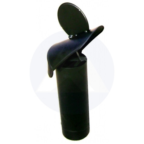 Füstcső Szélkakas 130 mm fekete (huzatfokozó)